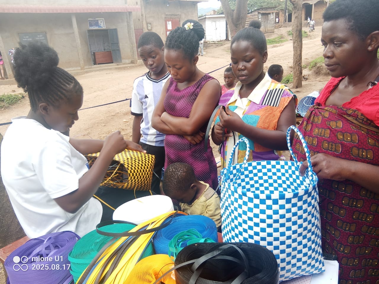 Handwoven basket display — MOFA Artisan Skills Program, Kasese Uganda